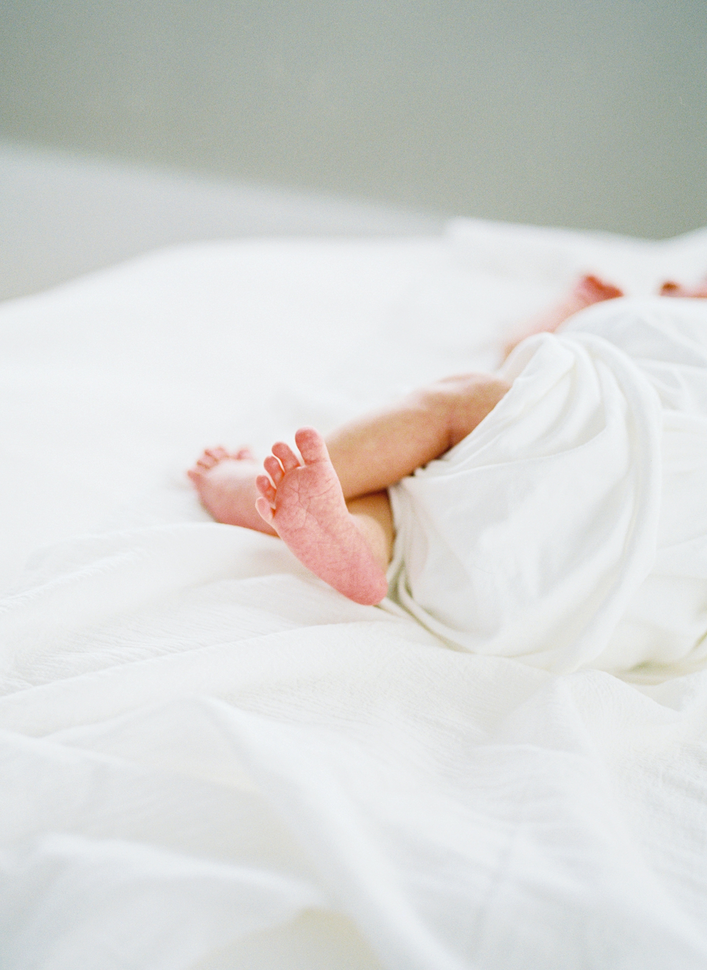 Film image of newborn feet from lifestyle session. Photo by Lauren Sosler Photography.